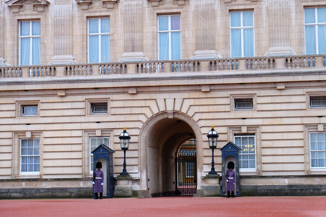 The guards at Buckingham Palace