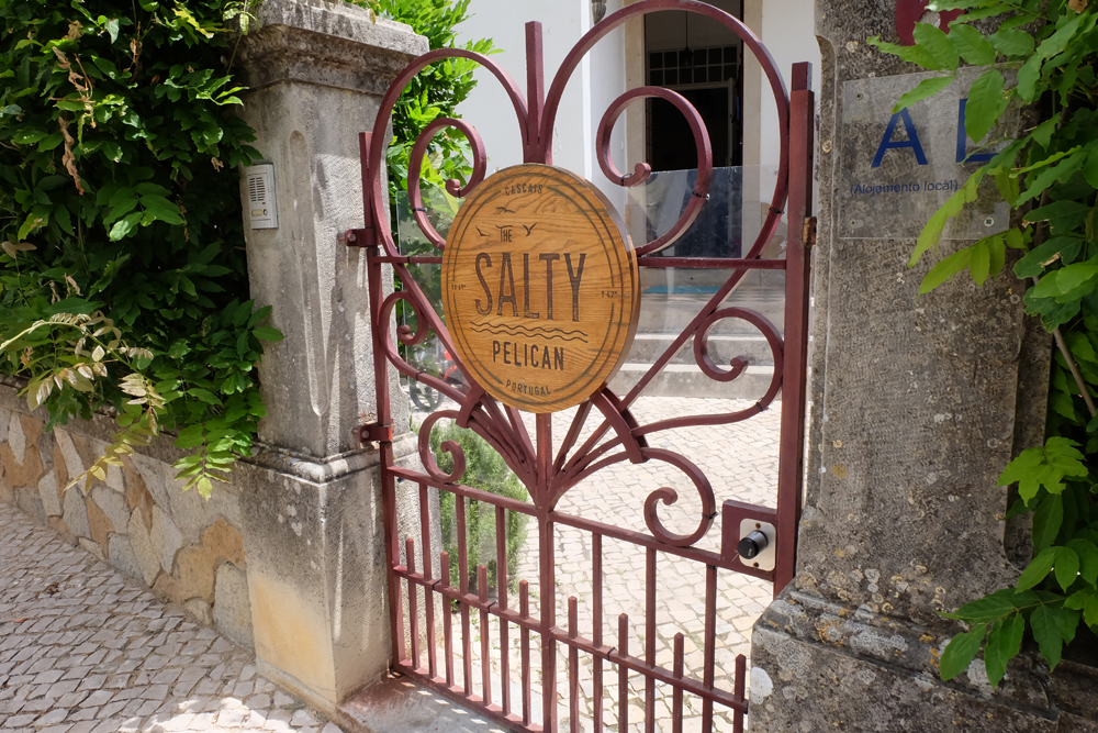 Entrance to Salty Pelican in Cascais, Portugal