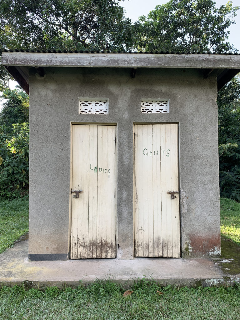 A rustic bathroom at a campsite in Uganda, East Africa