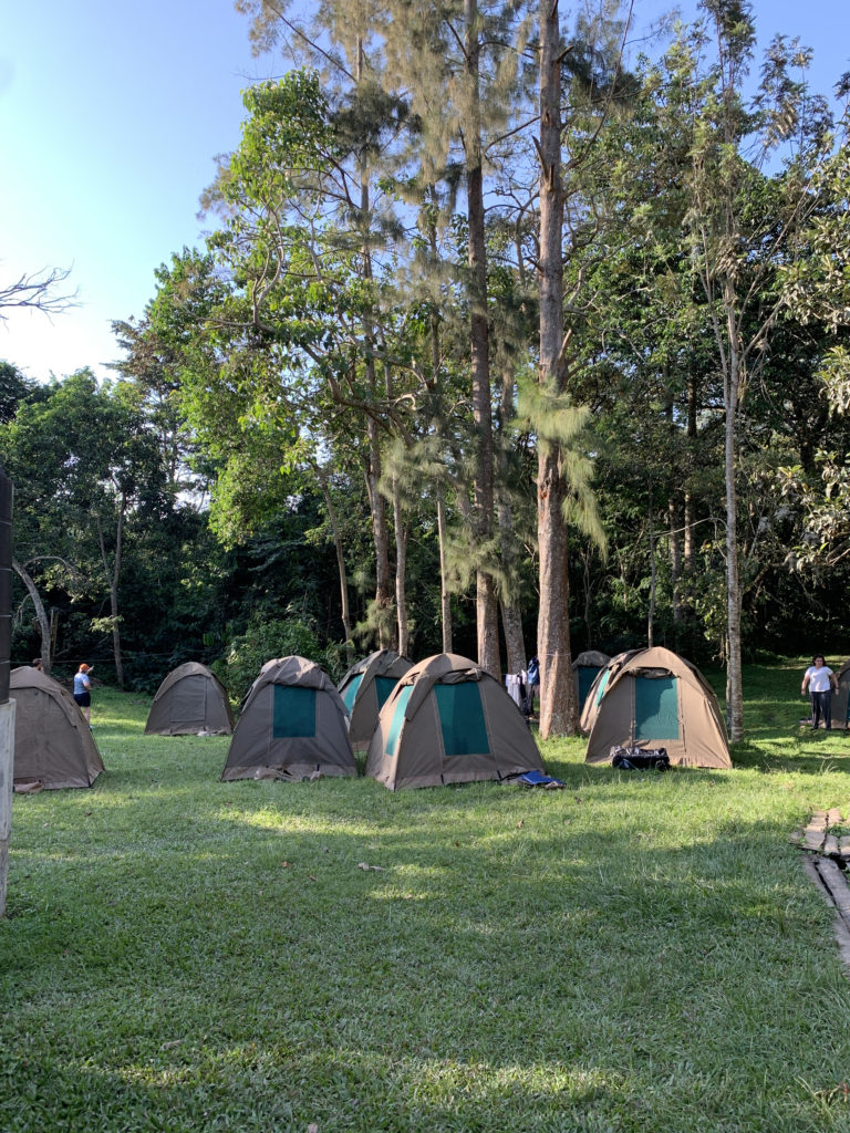 A bunch of tents at a campground in East Africa