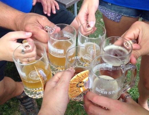 Cups cheersing at Toronto Festival of Beer