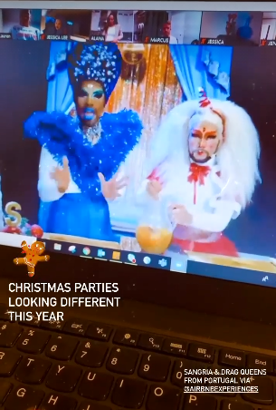 Online Experiences through Airbnb - Drag Queens on Computer Screen