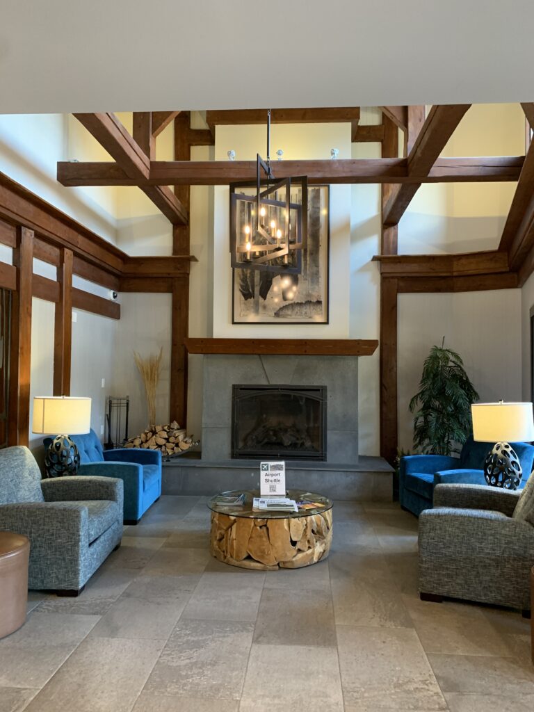 Lobby of High Country Inn in Banff, Canada